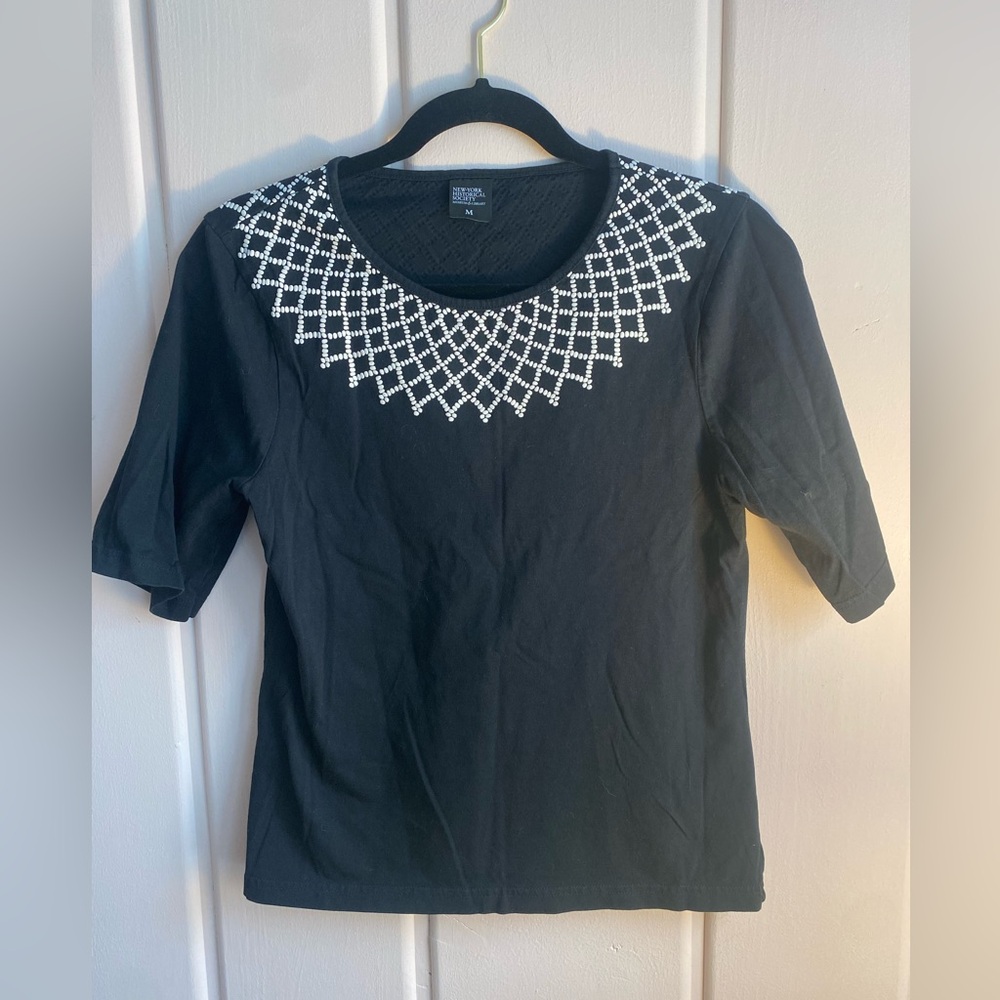 RBG Black T shirt with White silk screen detail